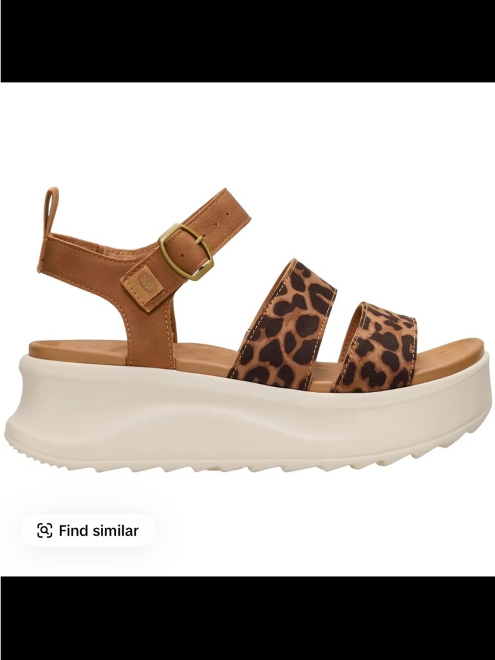 Leopard Print Platform Sandal in Brown